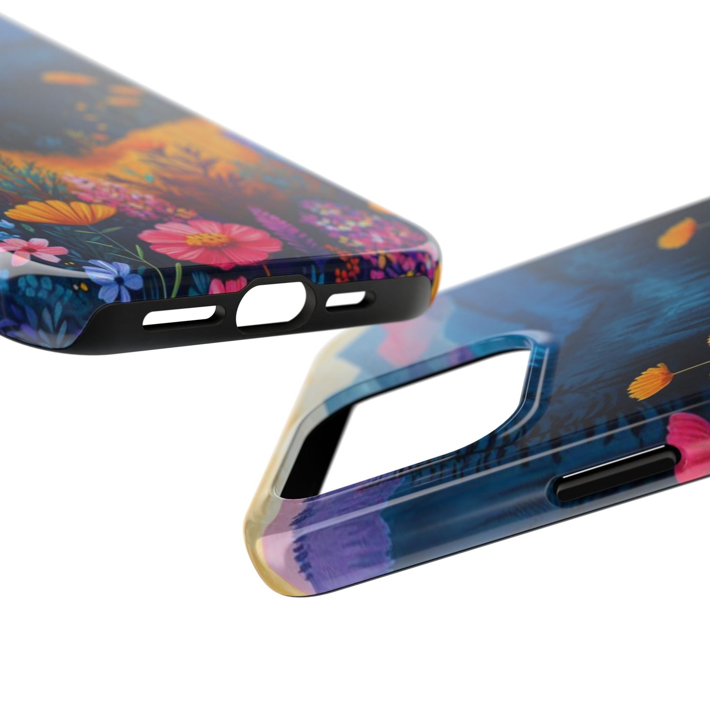 Vibrant Wildflower Mountain iPhone Case – Bold Nature Art, Dual - Layer Protection" - BOGO Cases