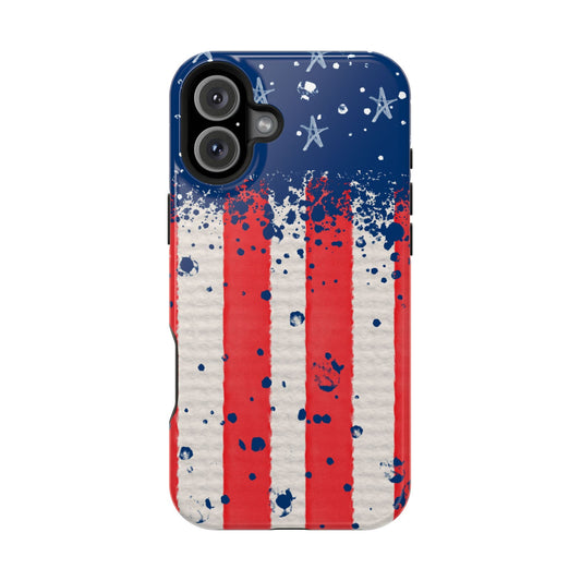 Vintage American Flag Splatter – MagSafe iPhone Case - BOGO Cases