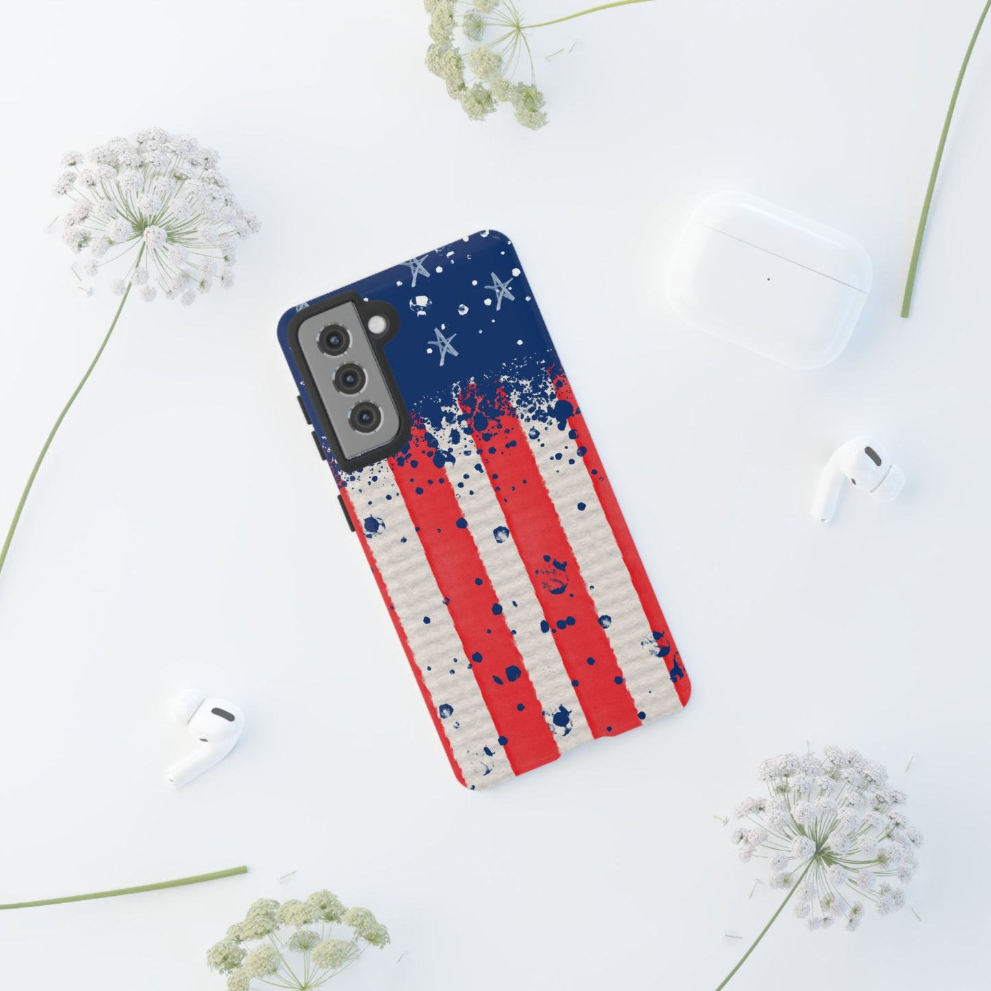 Vintage American Flag Splatter – Samsung Galaxy Case - BOGO Cases