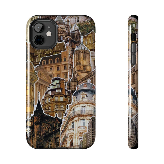 Vintage Architectural Collage iPhone Case – Tough Dual - Layer Protection with Matte Finish - BOGO Cases