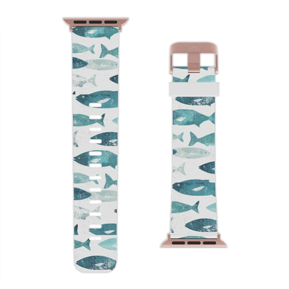 Vintage Blue Fish Print Apple Watch Band - BOGO Cases