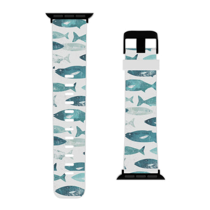 Vintage Blue Fish Print Apple Watch Band - BOGO Cases