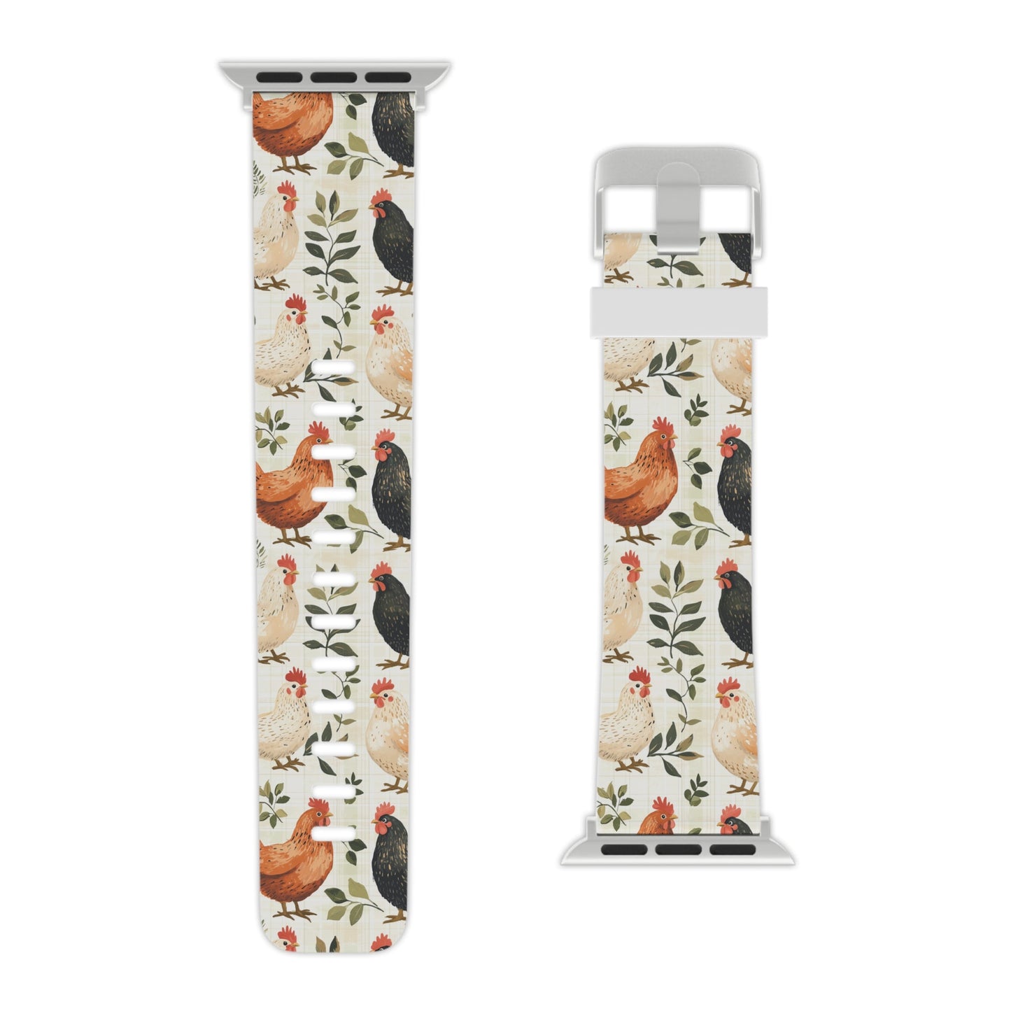 Vintage Chicken Farmhouse Case Rustic Leaves Design Apple Watch Band - BOGO Cases