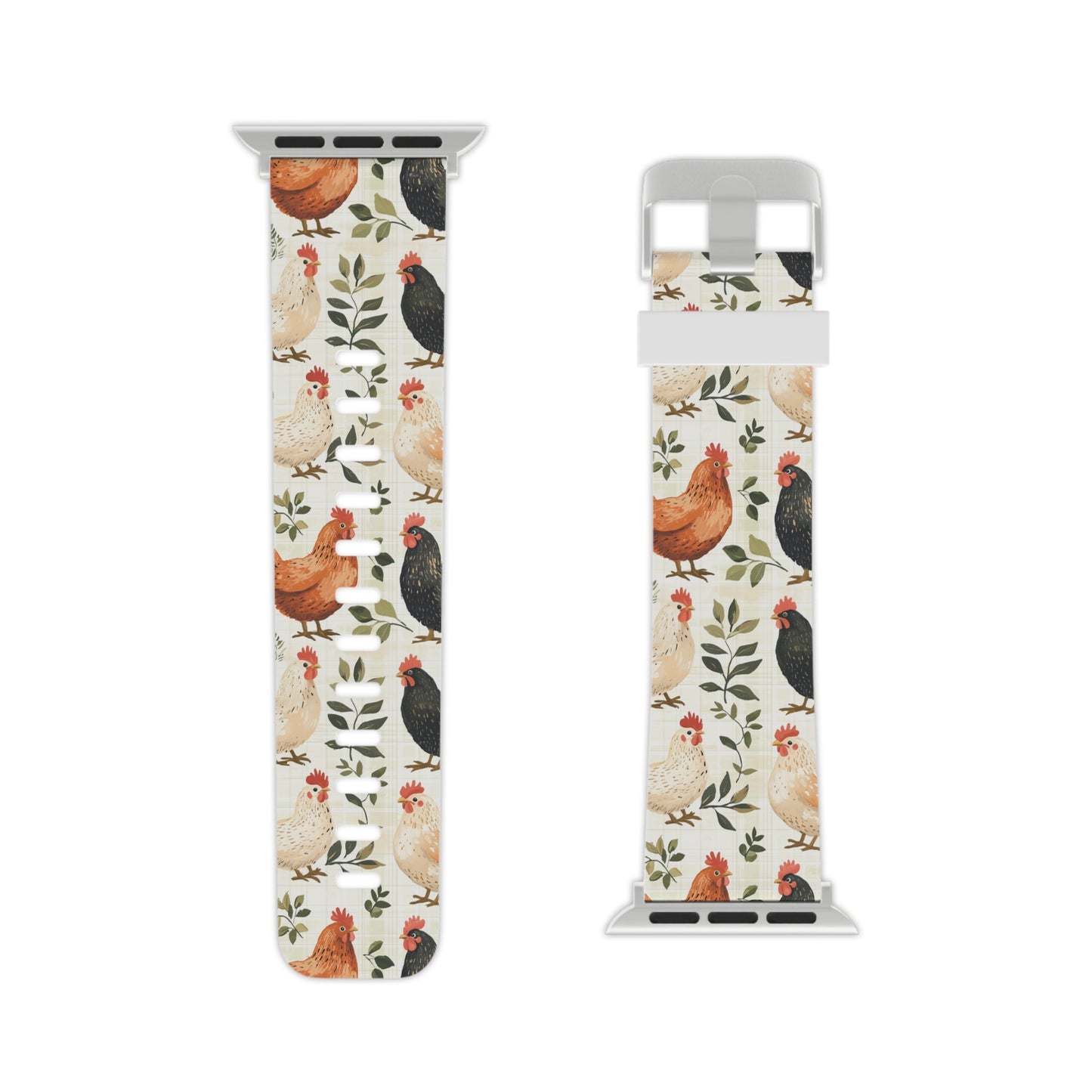 Vintage Chicken Farmhouse Case Rustic Leaves Design Apple Watch Band - BOGO Cases