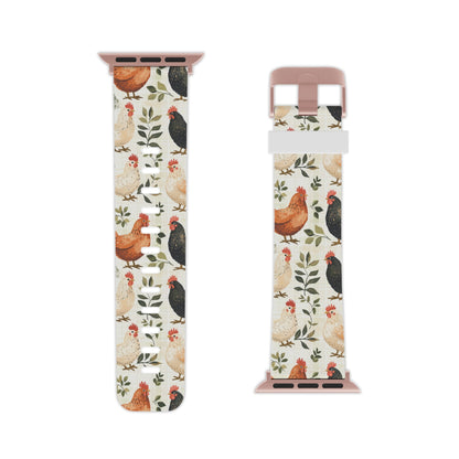 Vintage Chicken Farmhouse Case Rustic Leaves Design Apple Watch Band - BOGO Cases