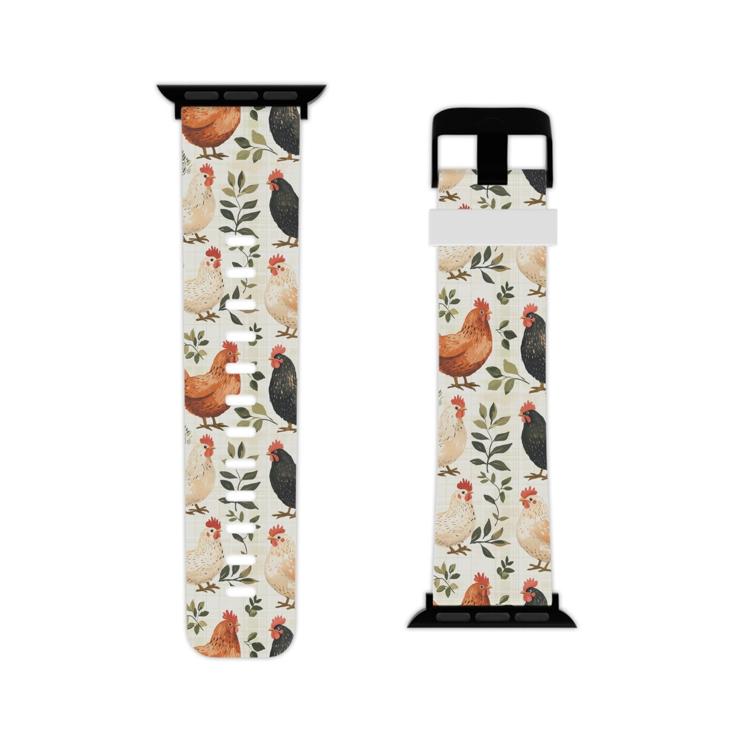 Vintage Chicken Farmhouse Case Rustic Leaves Design Apple Watch Band - BOGO Cases