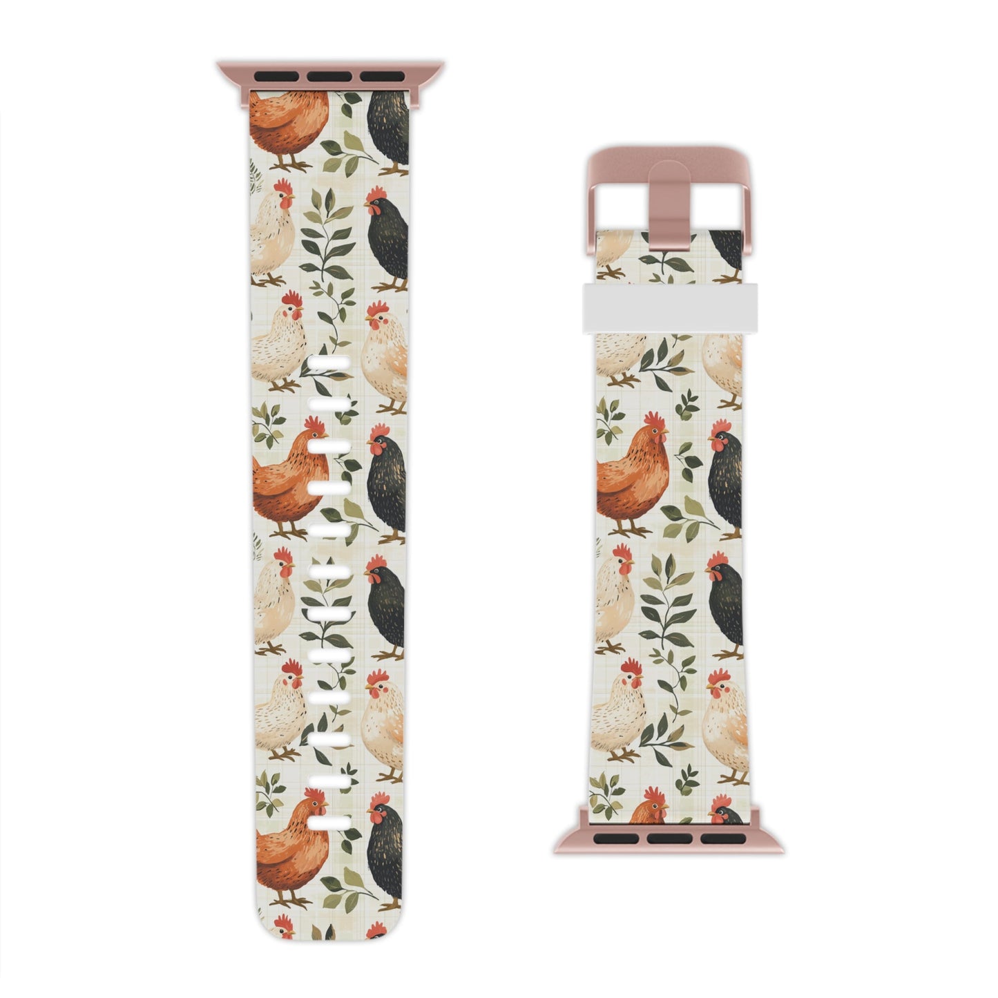 Vintage Chicken Farmhouse Case Rustic Leaves Design Apple Watch Band - BOGO Cases