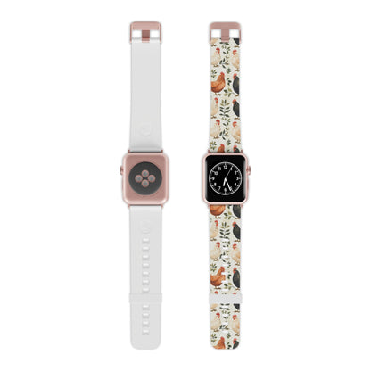 Vintage Chicken Farmhouse Case Rustic Leaves Design Apple Watch Band - BOGO Cases