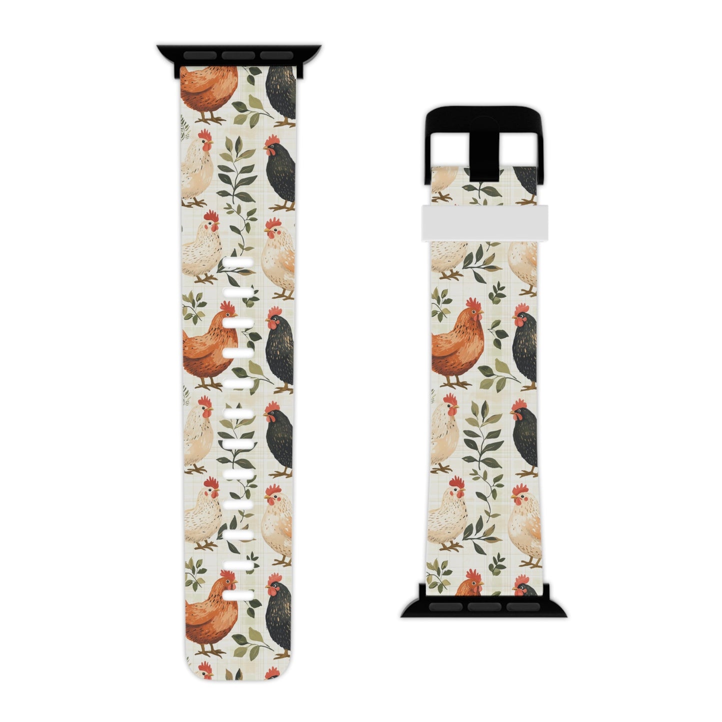 Vintage Chicken Farmhouse Case Rustic Leaves Design Apple Watch Band - BOGO Cases