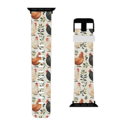 Vintage Chicken Farmhouse Case Rustic Leaves Design Apple Watch Band - BOGO Cases