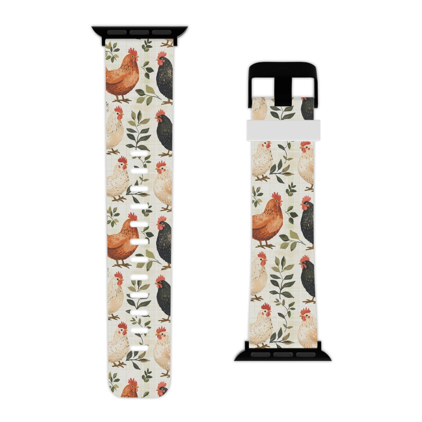 Vintage Chicken Farmhouse Rustic Leaves Design Apple Watch Band - BOGO Cases