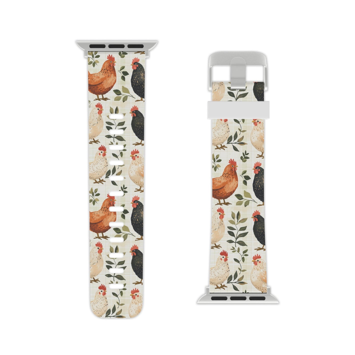 Vintage Chicken Farmhouse Rustic Leaves Design Apple Watch Band - BOGO Cases