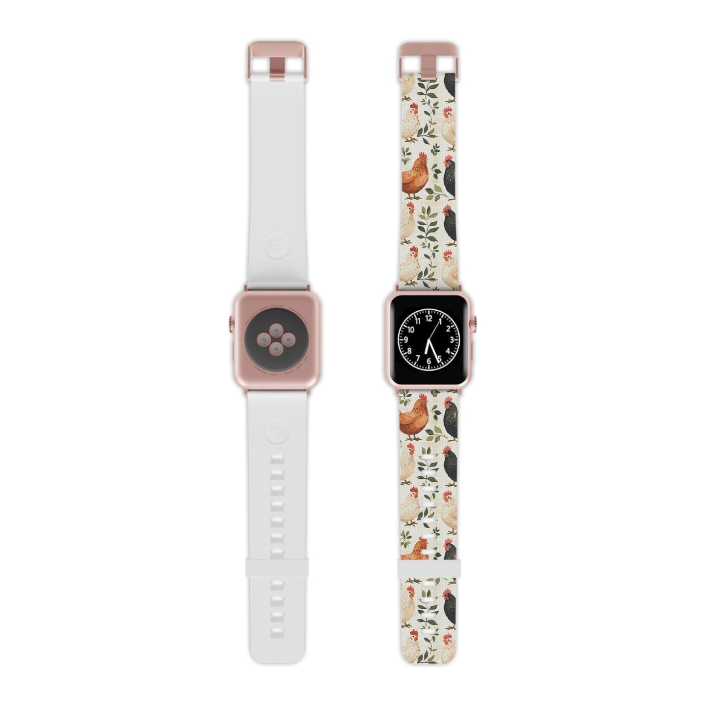 Vintage Chicken Farmhouse Rustic Leaves Design Apple Watch Band - BOGO Cases