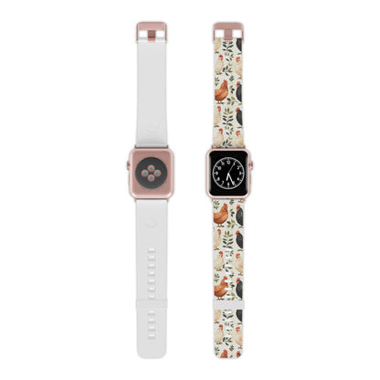 Vintage Chicken Farmhouse Rustic Leaves Design Apple Watch Band - BOGO Cases