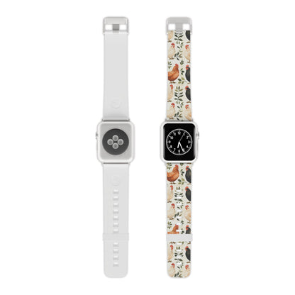 Vintage Chicken Farmhouse Rustic Leaves Design Apple Watch Band - BOGO Cases