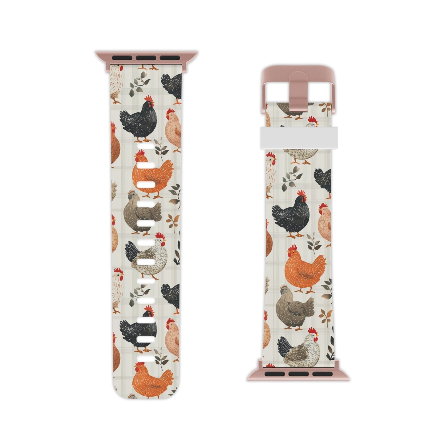  Vintage Chicken & Leaves Farmhouse Style Apple Watch Band - BOGO Cases
