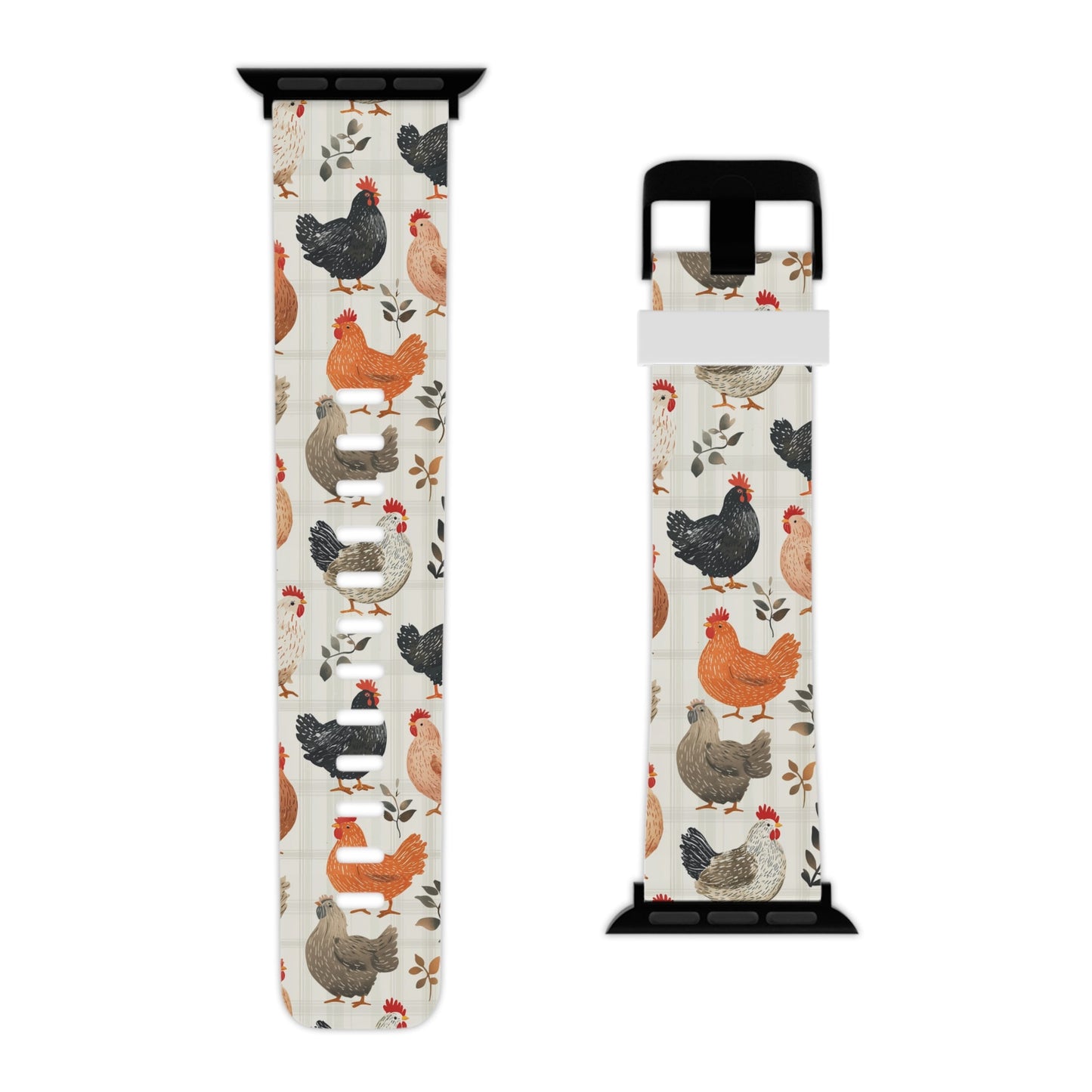  Vintage Chicken & Leaves Farmhouse Style Apple Watch Band - BOGO Cases