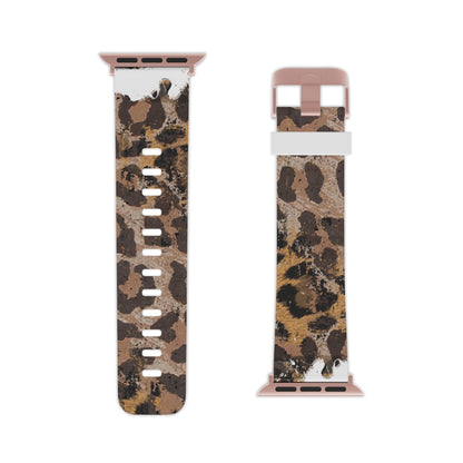 Vintage Distressed Leopard Print Apple Watch Band - BOGO Cases