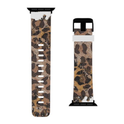 Vintage Distressed Leopard Print Apple Watch Band - BOGO Cases