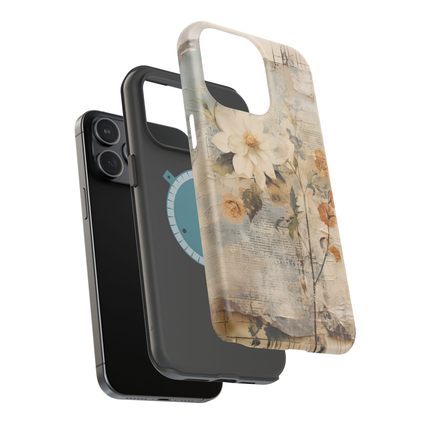 Vintage Floral Collage - MagSafe iPhone Case, Elegant & Protective - BOGO Cases