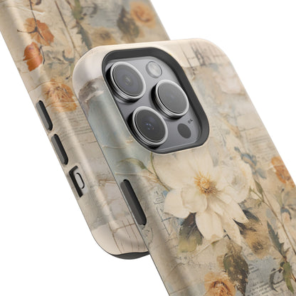 Vintage Floral Collage - MagSafe iPhone Case, Elegant & Protective - BOGO Cases