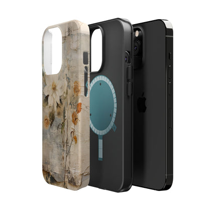 Vintage Floral Collage - MagSafe iPhone Case, Elegant & Protective - BOGO Cases