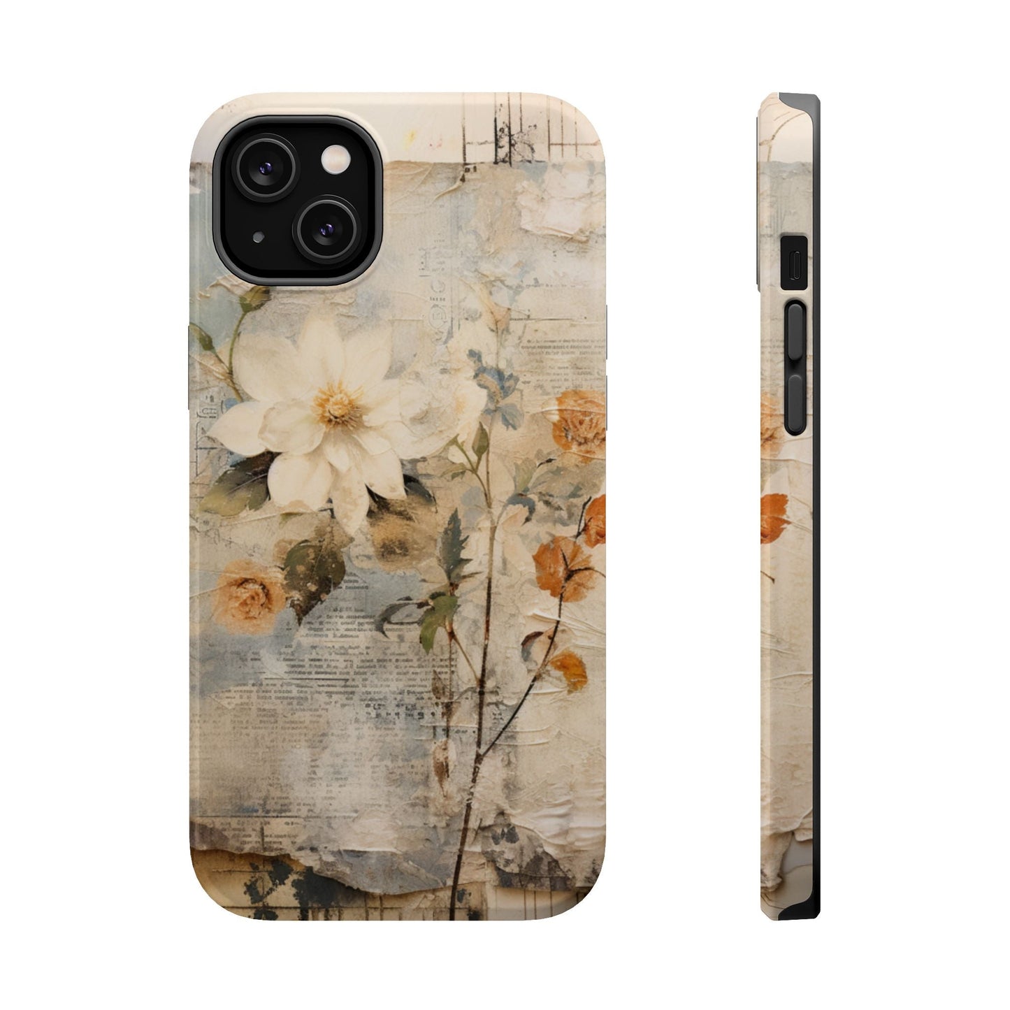 Vintage Floral Collage - MagSafe iPhone Case, Elegant & Protective - BOGO Cases