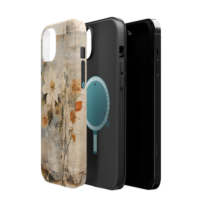Vintage Floral Collage - MagSafe iPhone Case, Elegant & Protective - BOGO Cases