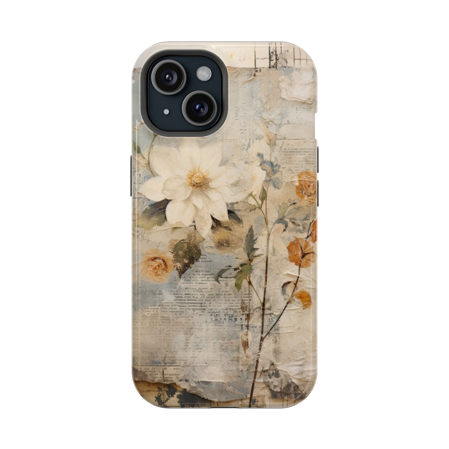 Vintage Floral Collage - MagSafe iPhone Case, Elegant & Protective - BOGO Cases