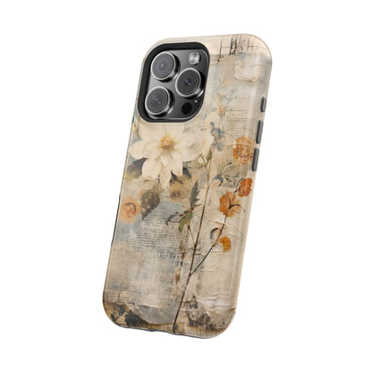 Vintage Floral Collage - MagSafe iPhone Case, Elegant & Protective - BOGO Cases