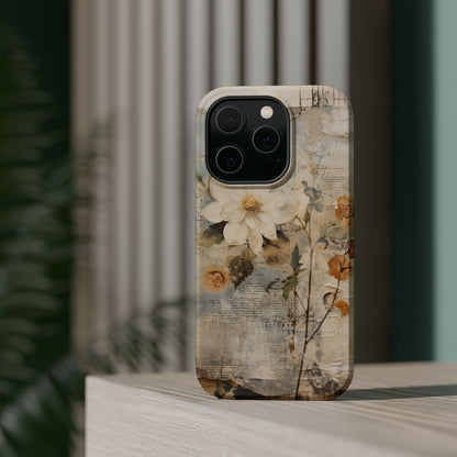 Vintage Floral Collage - MagSafe iPhone Case, Elegant & Protective - BOGO Cases