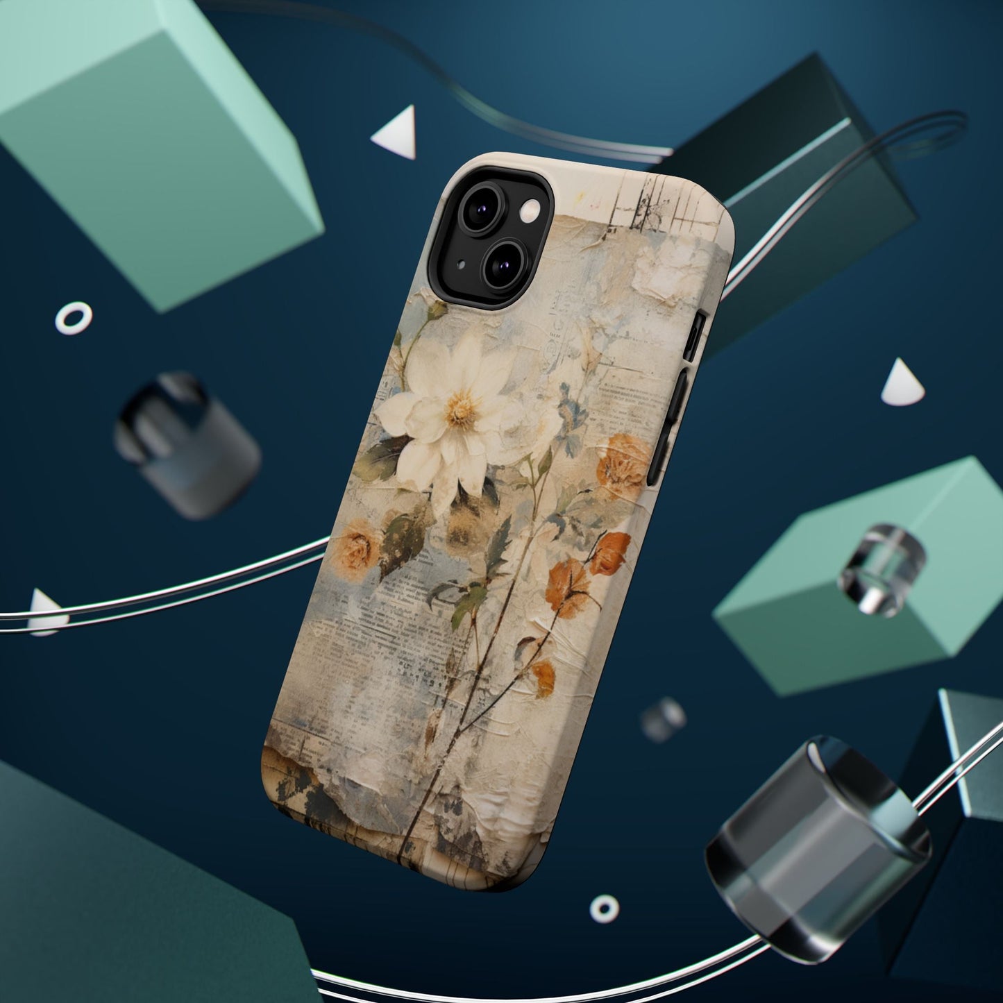 Vintage Floral Collage - MagSafe iPhone Case, Elegant & Protective - BOGO Cases