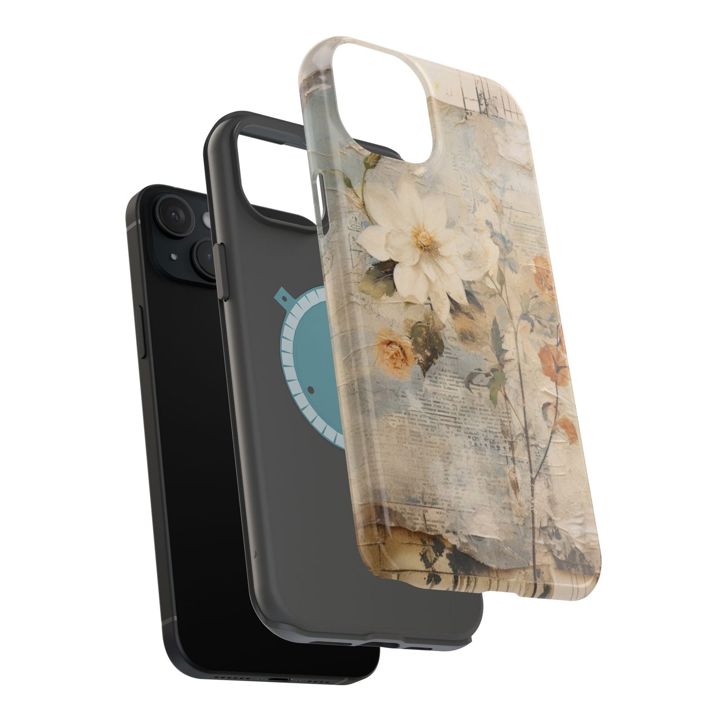 Vintage Floral Collage - MagSafe iPhone Case, Elegant & Protective - BOGO Cases