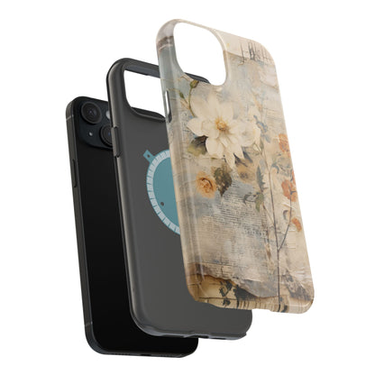 Vintage Floral Collage - MagSafe iPhone Case, Elegant & Protective - BOGO Cases