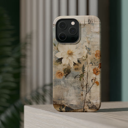 Vintage Floral Collage - MagSafe iPhone Case, Elegant & Protective - BOGO Cases