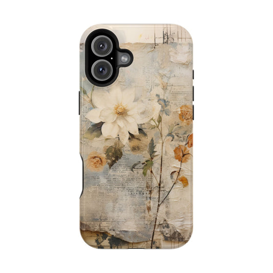Vintage Floral Collage - MagSafe iPhone Case, Elegant & Protective - BOGO Cases
