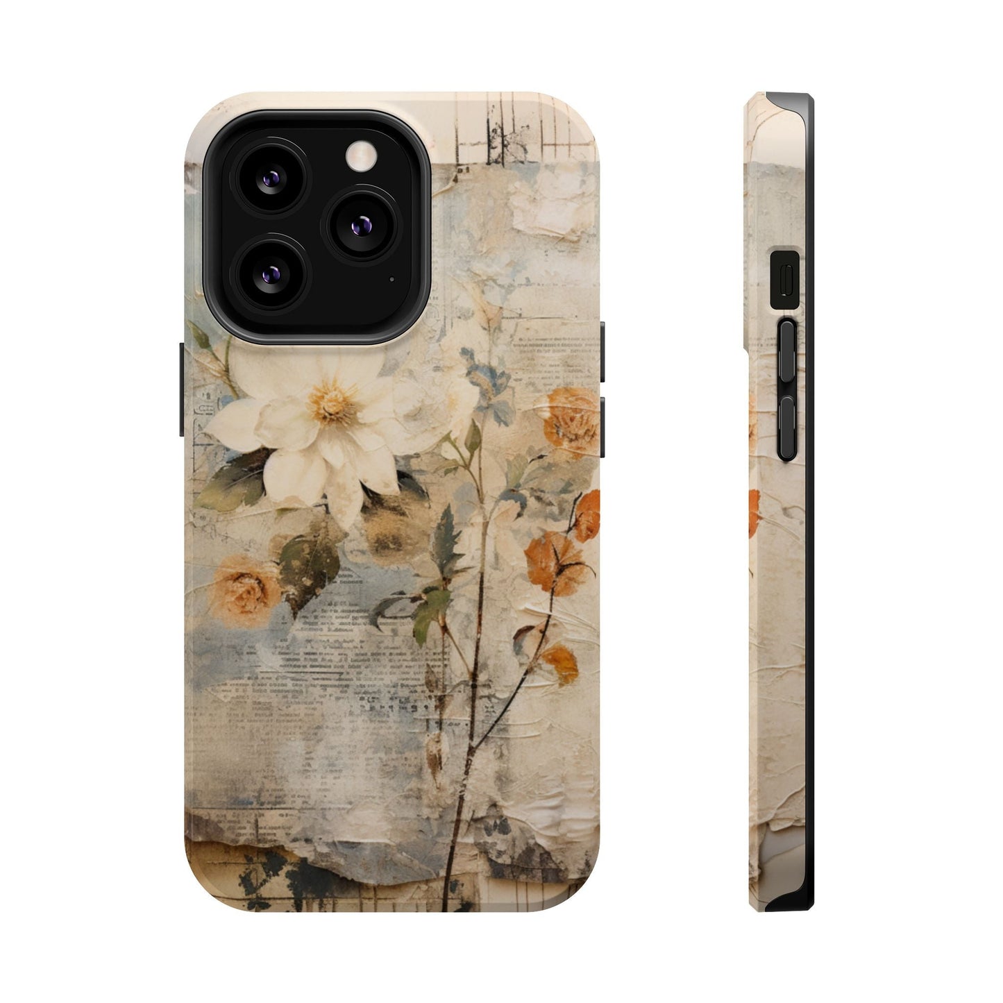 Vintage Floral Collage - MagSafe iPhone Case, Elegant & Protective - BOGO Cases