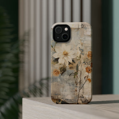 Vintage Floral Collage - MagSafe iPhone Case, Elegant & Protective - BOGO Cases