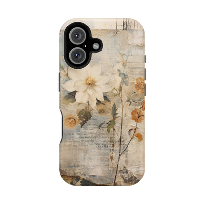 Vintage Floral Collage - MagSafe iPhone Case, Elegant & Protective - BOGO Cases