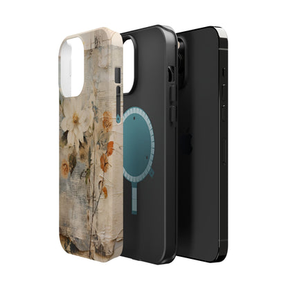 Vintage Floral Collage - MagSafe iPhone Case, Elegant & Protective - BOGO Cases