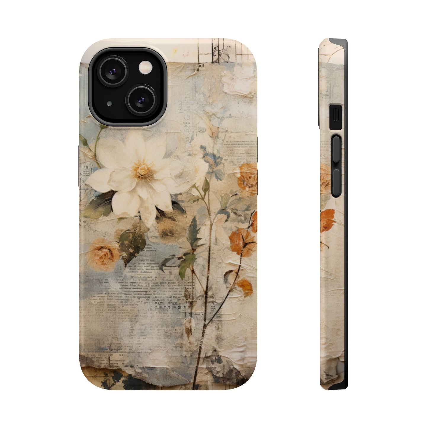 Vintage Floral Collage - MagSafe iPhone Case, Elegant & Protective - BOGO Cases