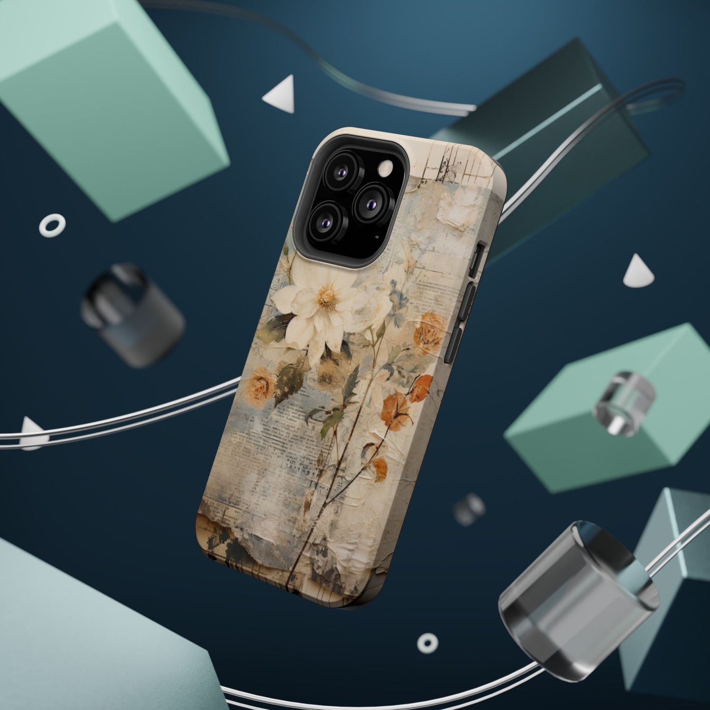 Vintage Floral Collage - MagSafe iPhone Case, Elegant & Protective - BOGO Cases