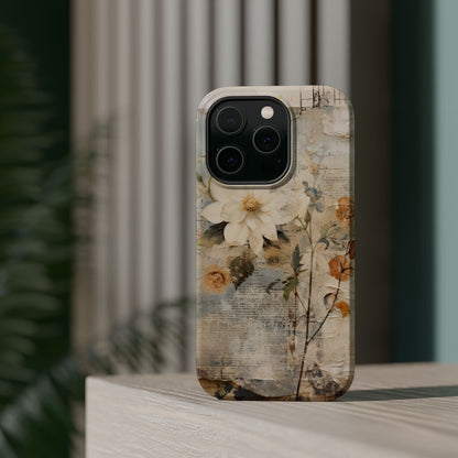 Vintage Floral Collage - MagSafe iPhone Case, Elegant & Protective - BOGO Cases