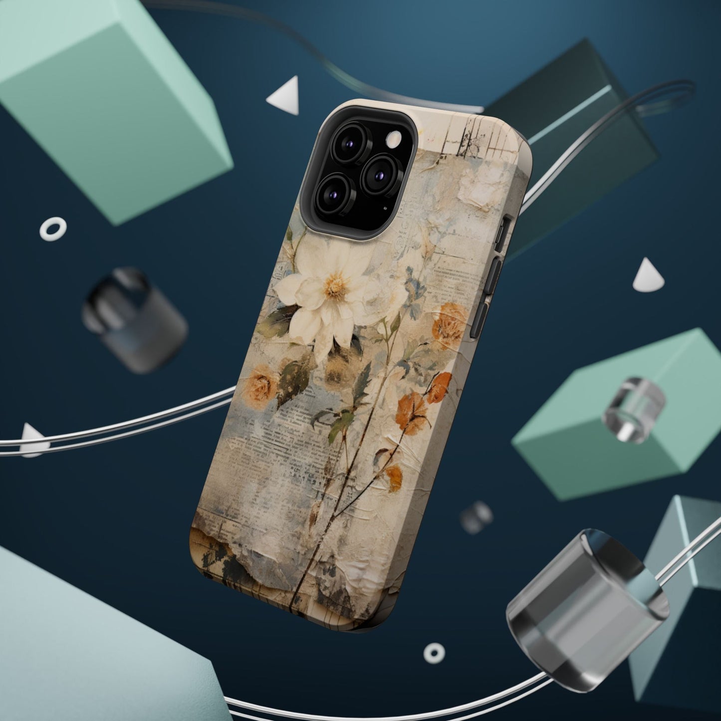 Vintage Floral Collage - MagSafe iPhone Case, Elegant & Protective - BOGO Cases