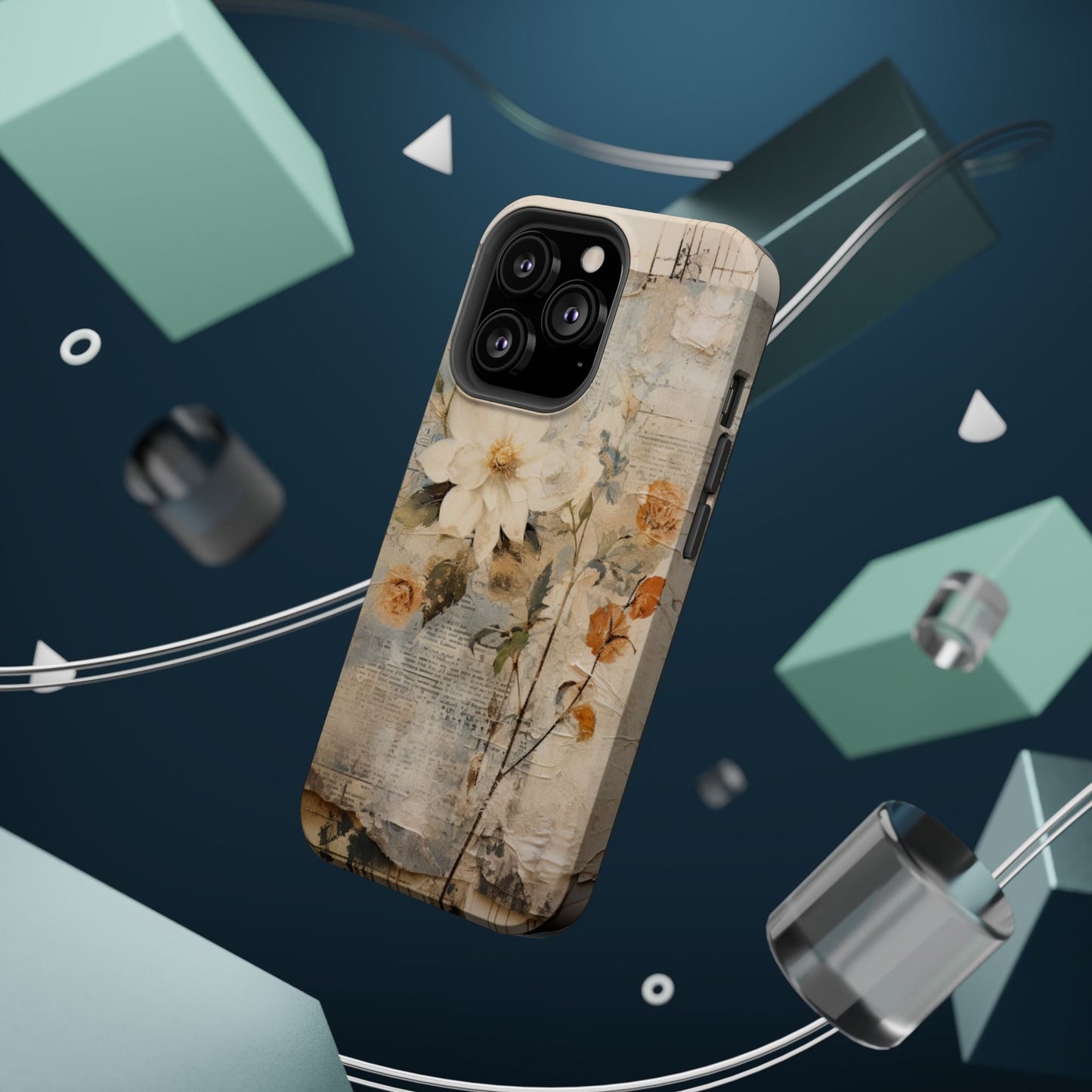 Vintage Floral Collage - MagSafe iPhone Case, Elegant & Protective - BOGO Cases