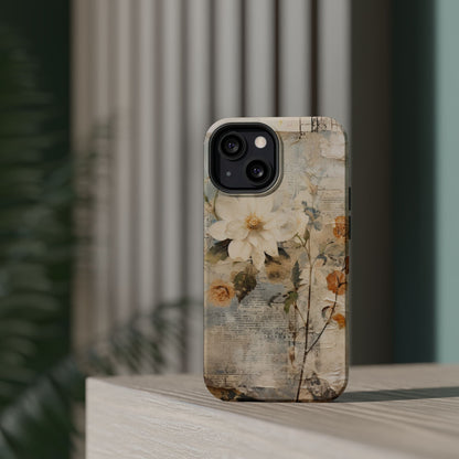 Vintage Floral Collage - MagSafe iPhone Case, Elegant & Protective - BOGO Cases