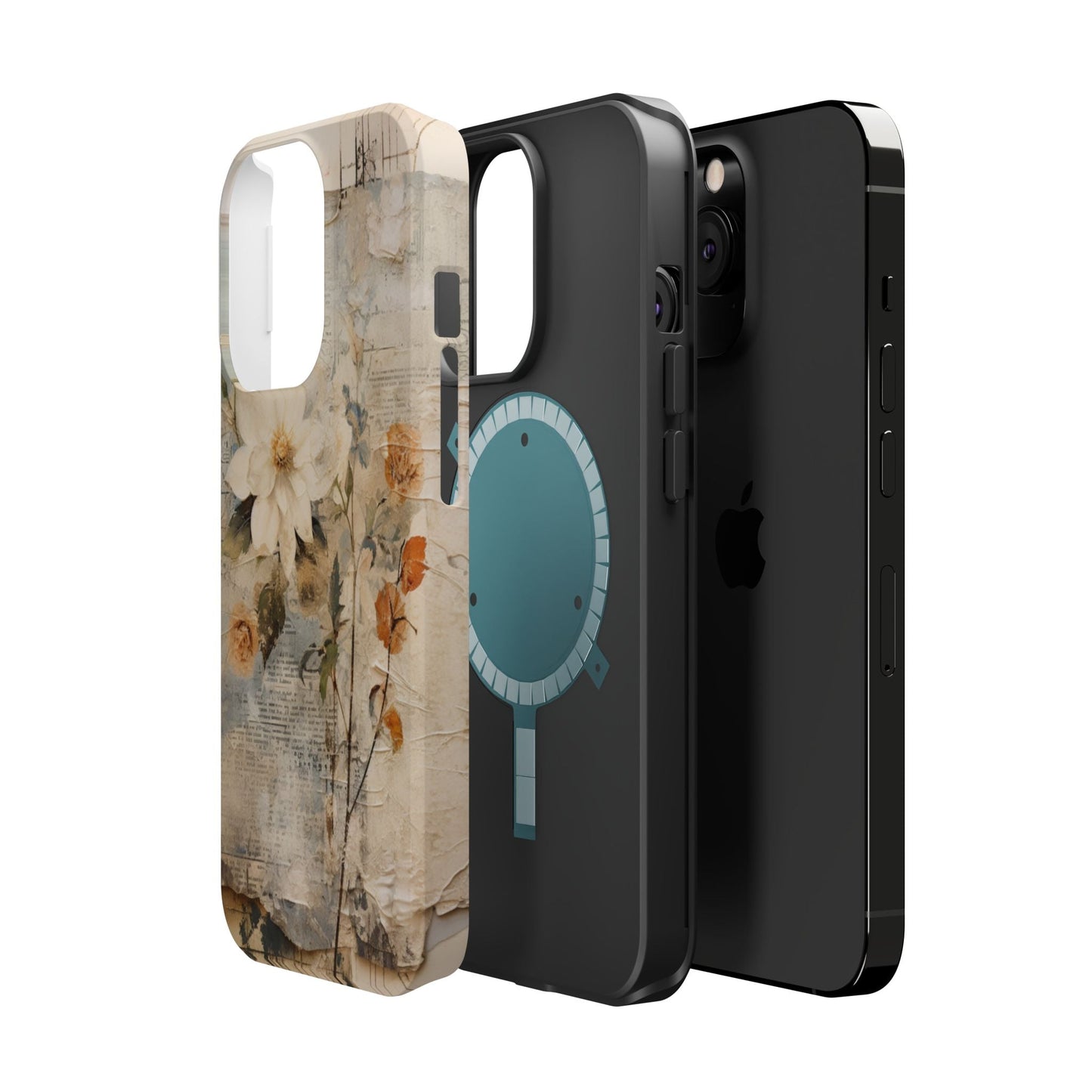 Vintage Floral Collage - MagSafe iPhone Case, Elegant & Protective - BOGO Cases