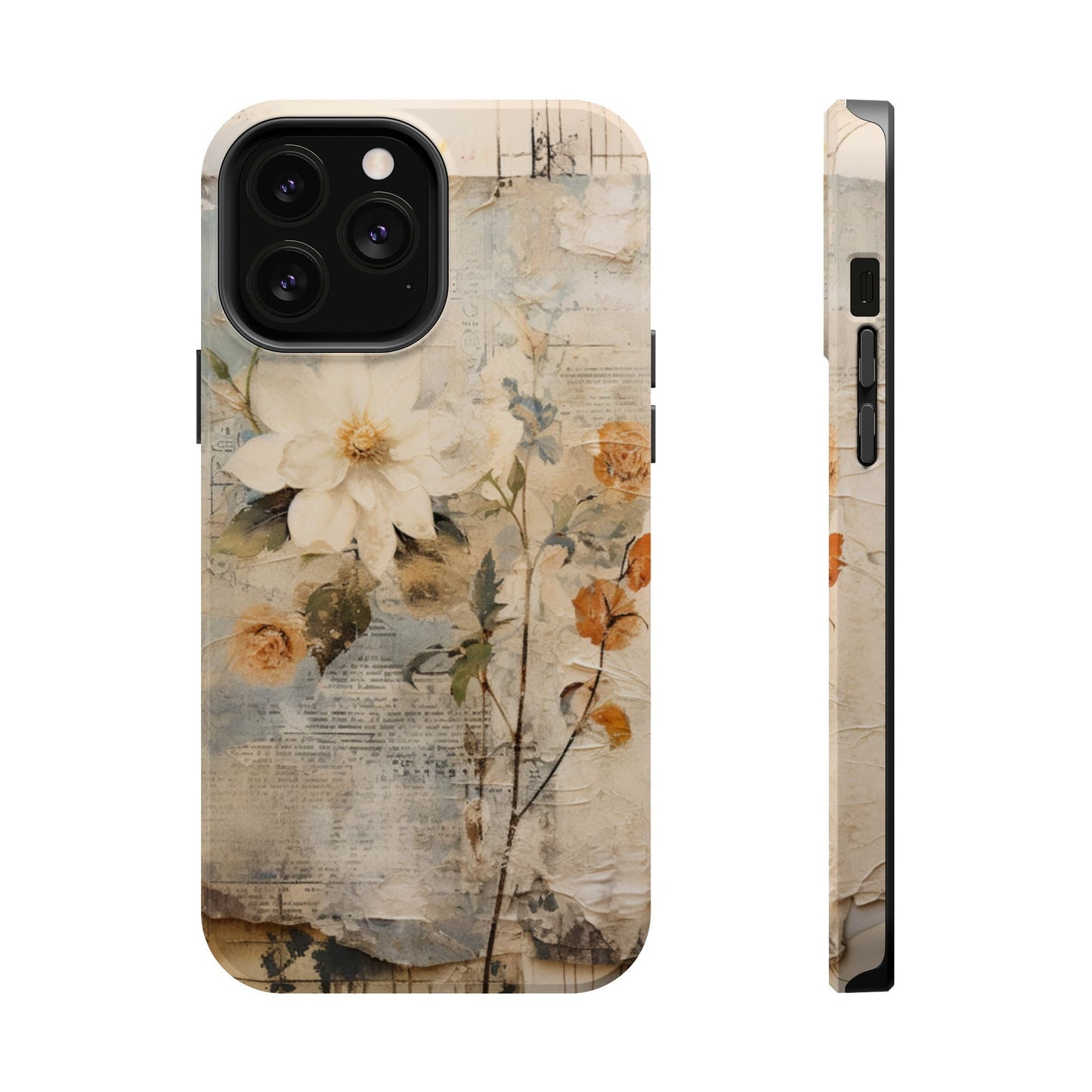 Vintage Floral Collage - MagSafe iPhone Case, Elegant & Protective - BOGO Cases