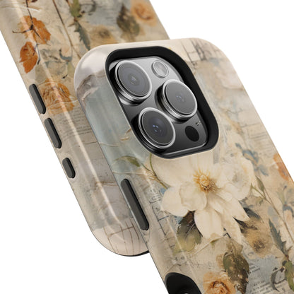 Vintage Floral Collage - MagSafe iPhone Case, Elegant & Protective - BOGO Cases