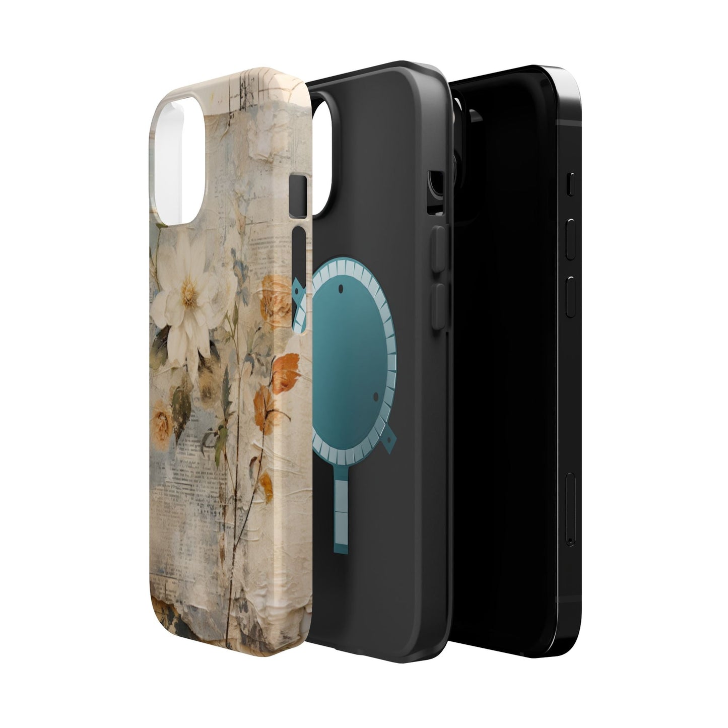 Vintage Floral Collage - MagSafe iPhone Case, Elegant & Protective - BOGO Cases